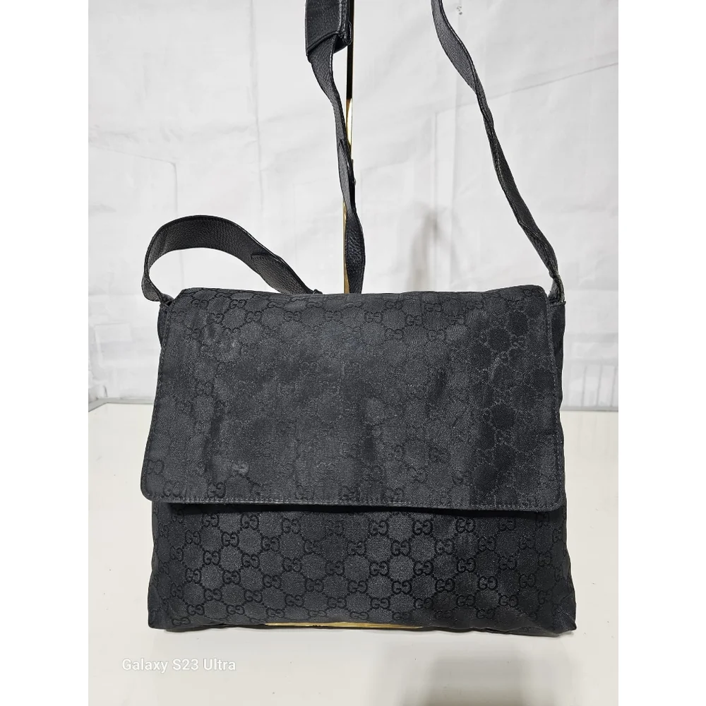Gucci GG Nylon Messenger Bag Black